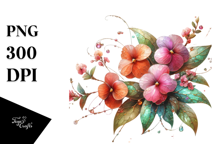 Impatiens Watercolor Splash PNG