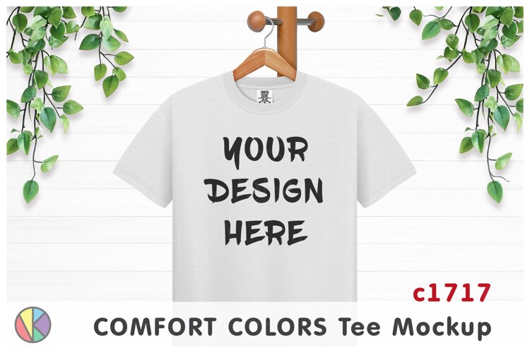 White Comfort Colors 1717 T-Shirt Mockup.