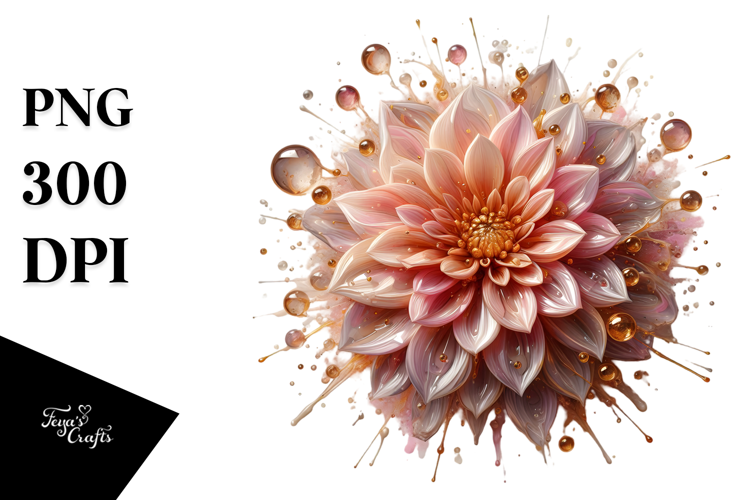 Glossy Dahlia Sublimation PNG