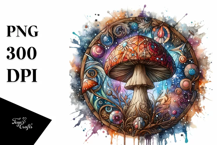 Detailed Wooden Stained Mushroom