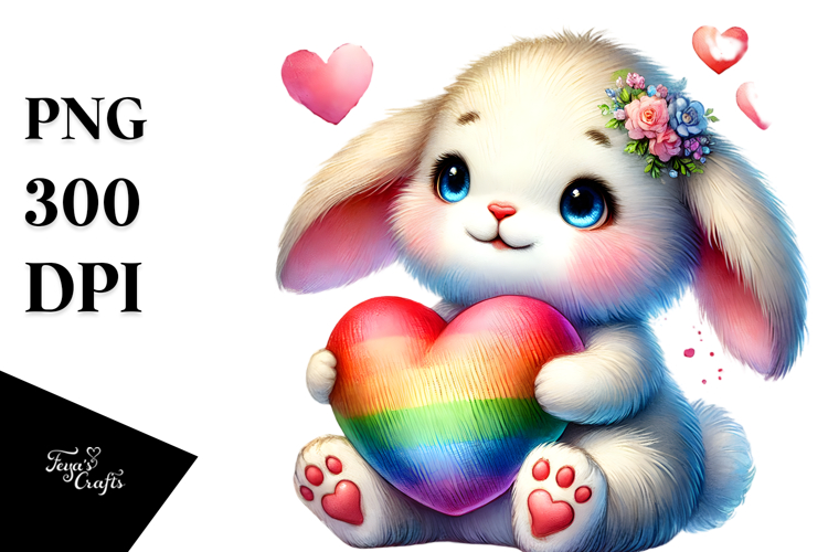 Colorful Baby Rabbit PNG