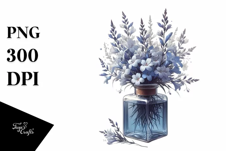 Detailed Bottle with Lobelia