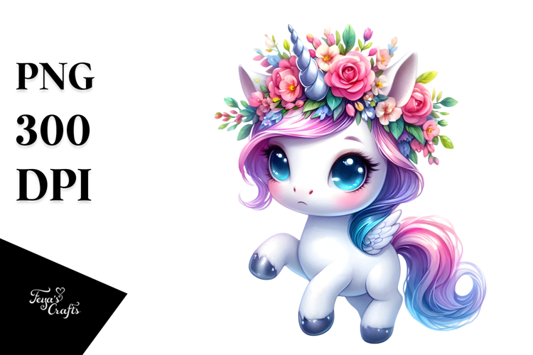 Vibrant Baby Unicorn PNG
