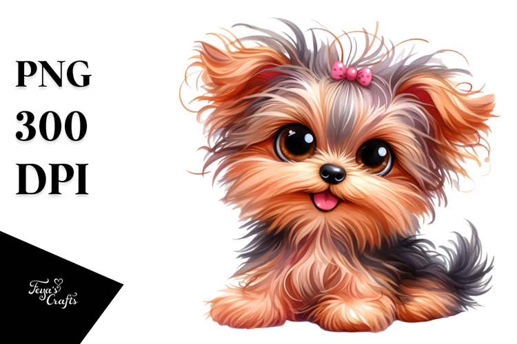 Cute Cartoon Yorkipoo PNG