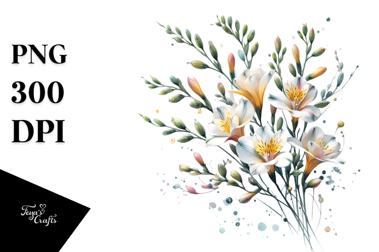 Freesia with Metallic Insertions PNG