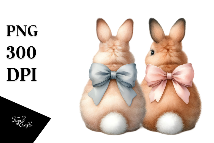Bunny Sitting Back View PNG