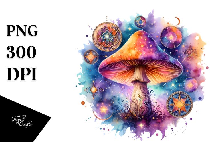 Magical Celestial Mushroom PNG