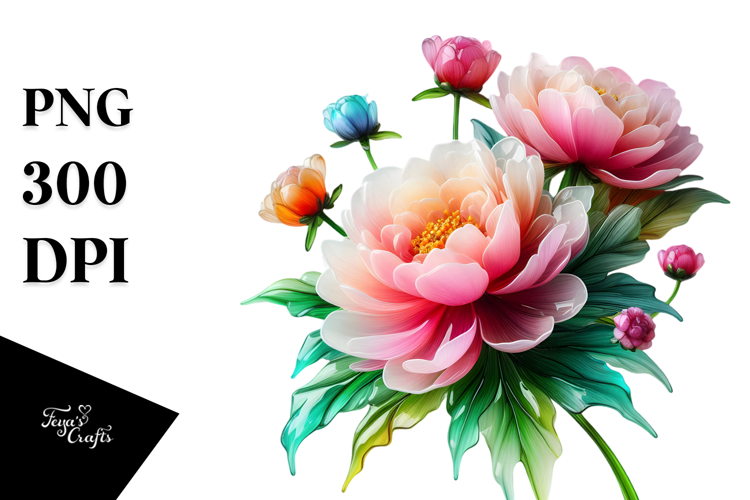 Material Peonies Watercolor Splash PNG
