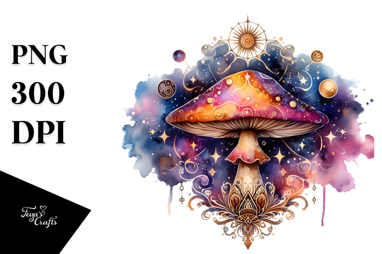 Vibrant Celestial Mushroom PNG