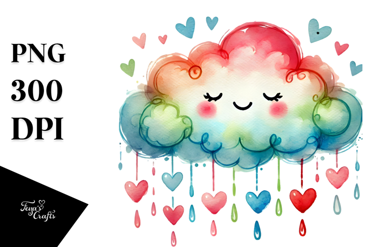 Colorful Smiling Cloud PNG