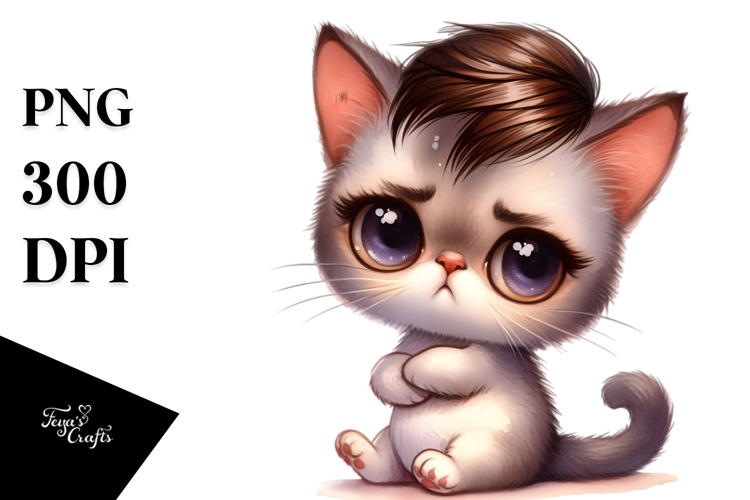 Expressive Baby Cat with Contempt | Sublimation | Clipart