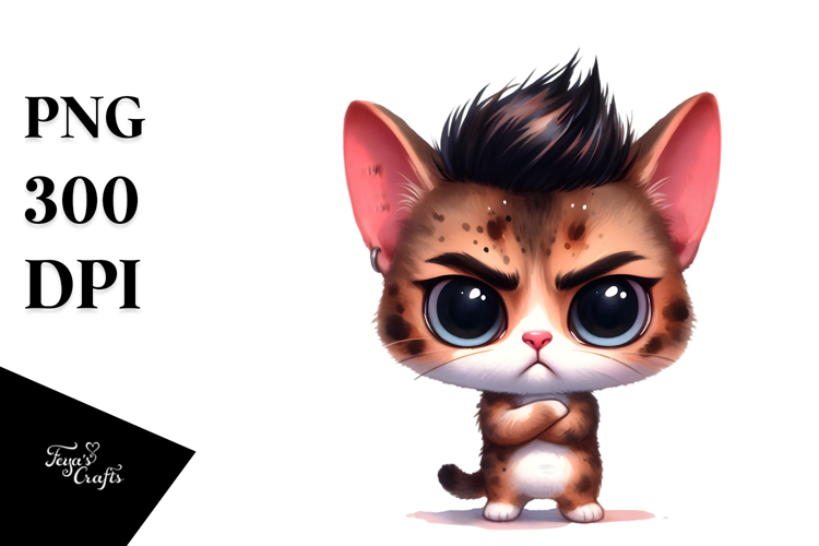 Expressive Baby Cat with Contempt | Sublimation | Clipart