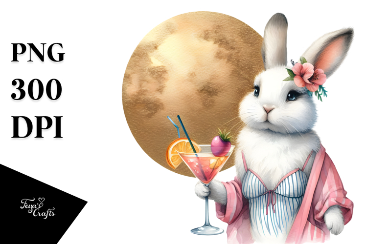Bunny in Beachwear, High-Res PNG
