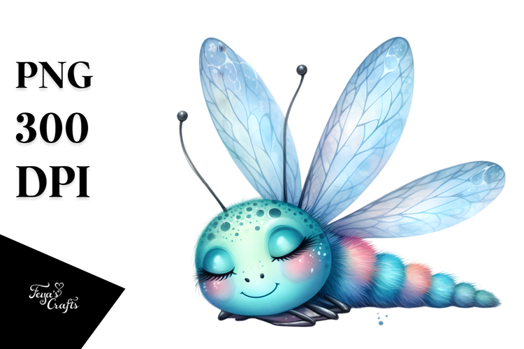 Cute Dragonfly Sleeping | Clipart