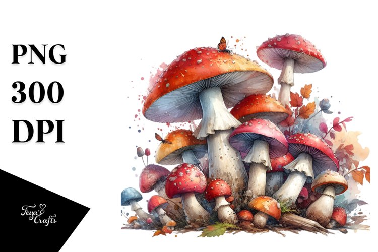 Detailed Mushroom with Splash