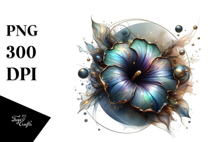 Abstract Glossy Petunia, Round Splash PNG