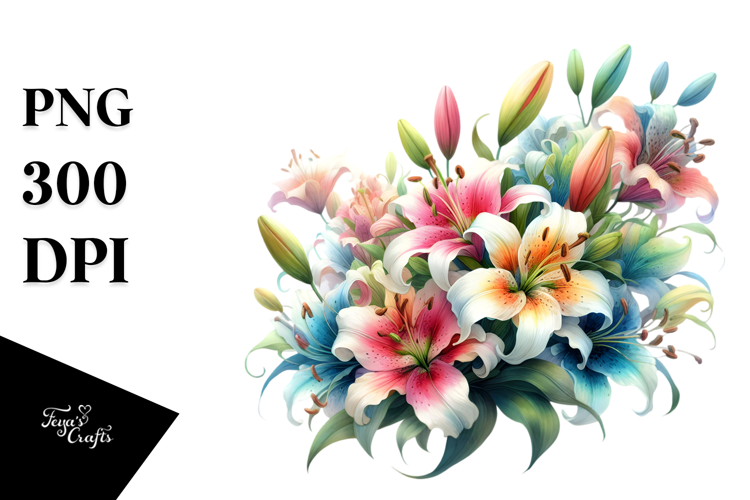 Colorful Abstract with Small Lily