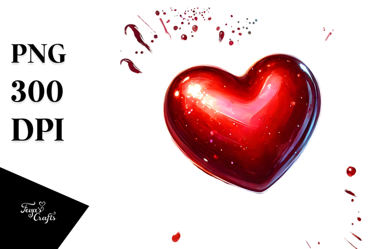 Digital Heart, Splashy Background PNG