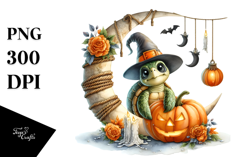 Turtle in Halloween Costume, Transparent PNG