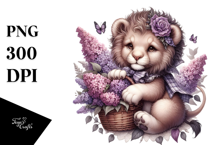 Detailed Gothic Cute Baby Lion Bouquet