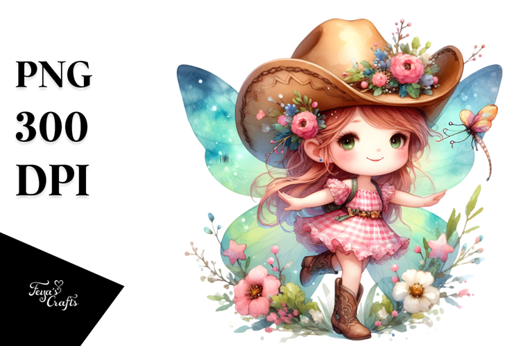 Colorful Fairy with Cowboy Hat | Clipart