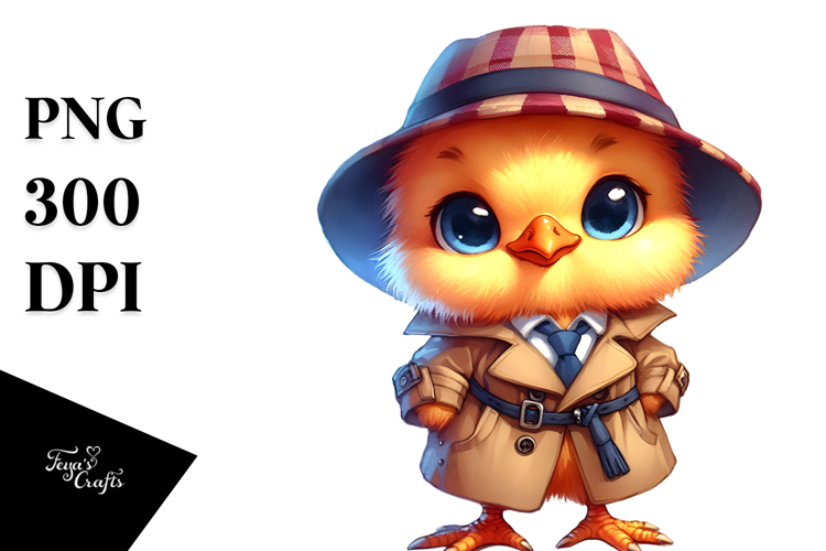 Smiling Detective Baby Chicken