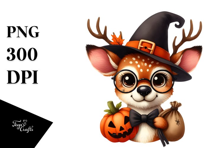 Funny Deer Halloween Suit Clipart