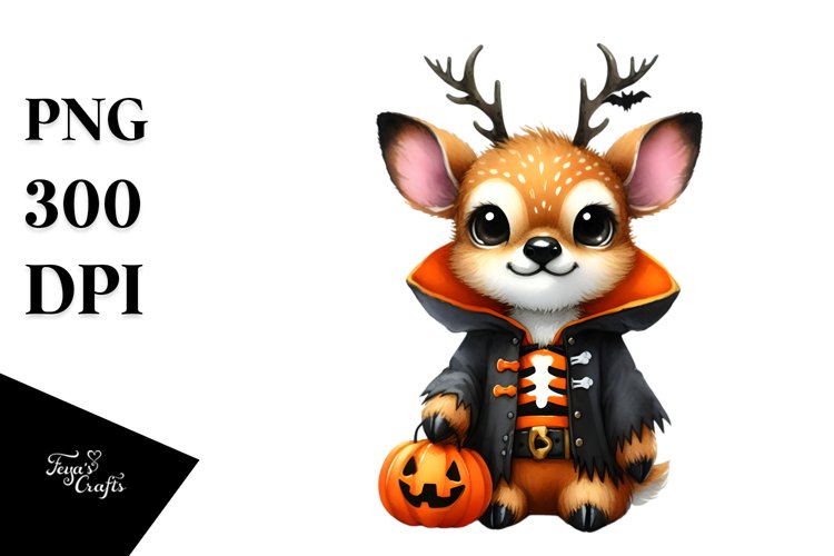 Funny Deer Halloween Suit Clipart example image 1