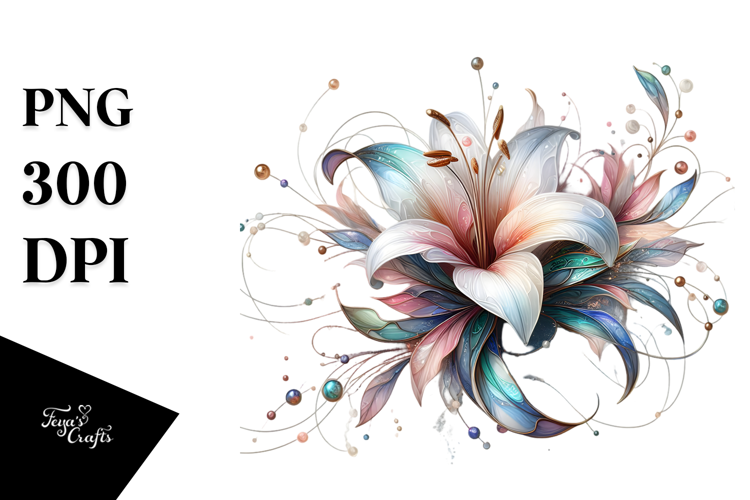 Glossy Lily with Metalic Insertions PNG