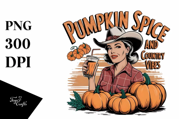 Pumpkin Spice and Country Vibes PNG