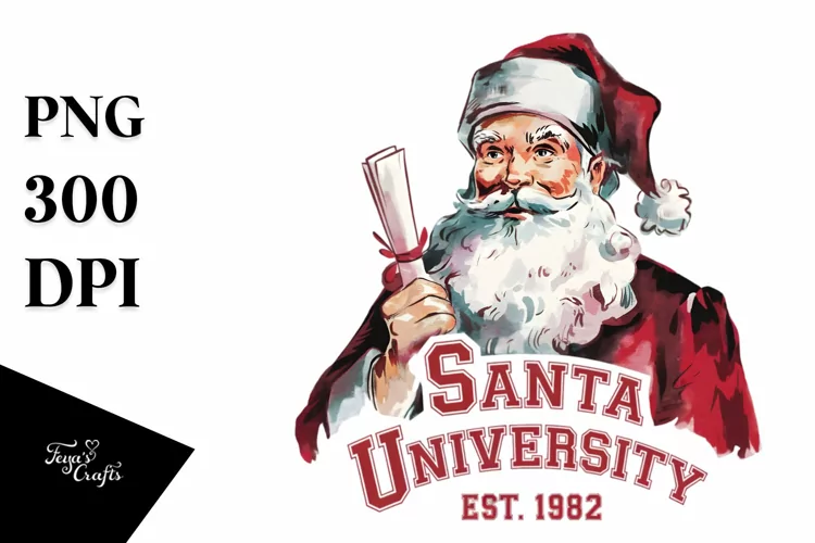 Santa University PNG Clipart |Tshirt Design