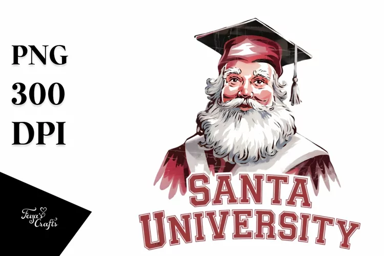 Santa University PNG Clipart |Tshirt Design