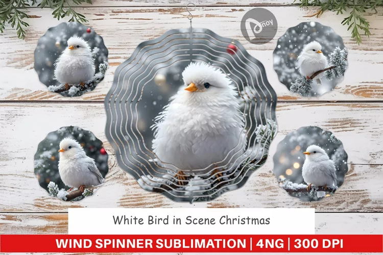 Wind Spinner White Bird Christmas