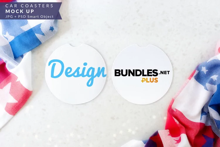Car Coasters Sublimation Mock up