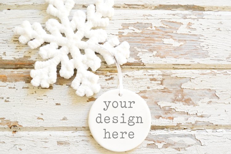 Christmas Ceramic Ornament Mockup| Add SVG Sublimation