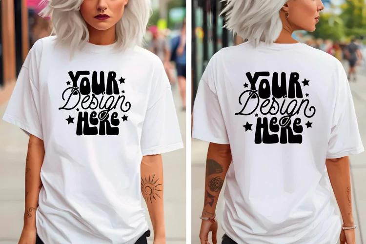 White Comfort Colors Shirt Front and Back C1717 - Trendy
