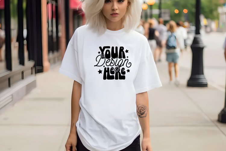 White Comfort Colors Shirt Mock Up - Comfort Colors C1717