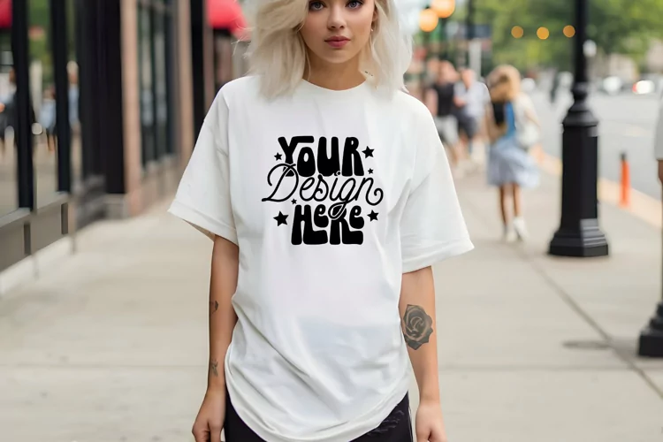 White Comfort Colors Shirt Mock Up - Comfort Colors C1717