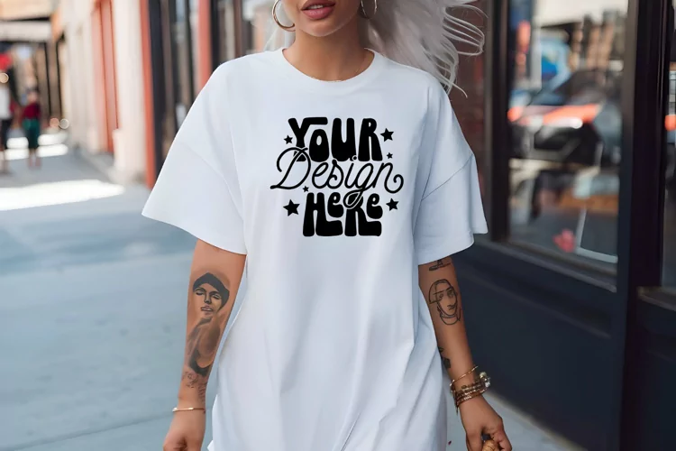 White Comfort Colors Tshirt Mockup - Trendy Model Mockup