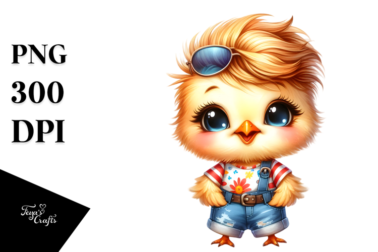 Energetic Baby Chicken PNG