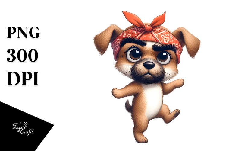 Playful Watercolor Puppy PNG
