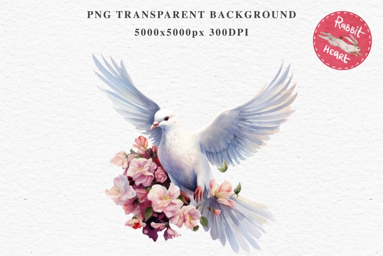 White Dove Birds Clipart Valentine Day Love Pigeon Flowers Scrapbooking Image Watercolor Transparent Print invitation t-shirt designs sublimation printable  watercolor cute White Dove Birds bird clipart, sublimation drawing Valentine Day Love Pigeon Flowe