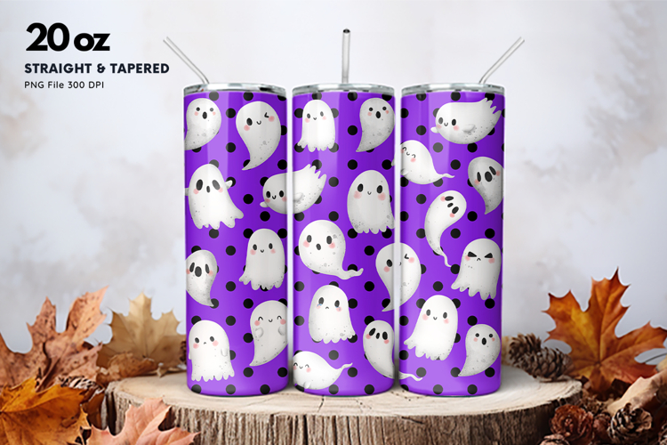 20oz Halloween Tumbler Cute Ghost Boo Sublimation