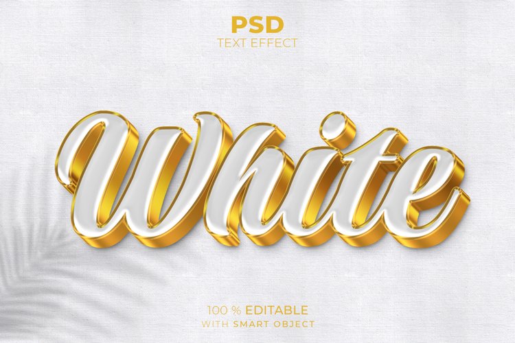 White Gold 3D editable text effect