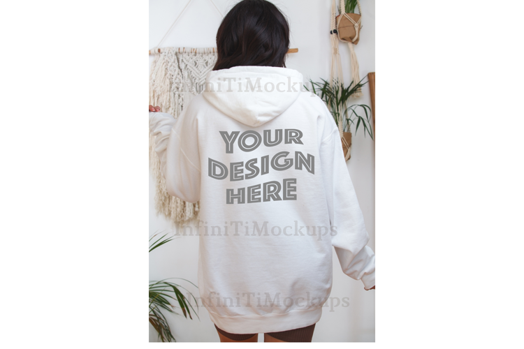 White hoodie Back mockup Comfort Colors 1567