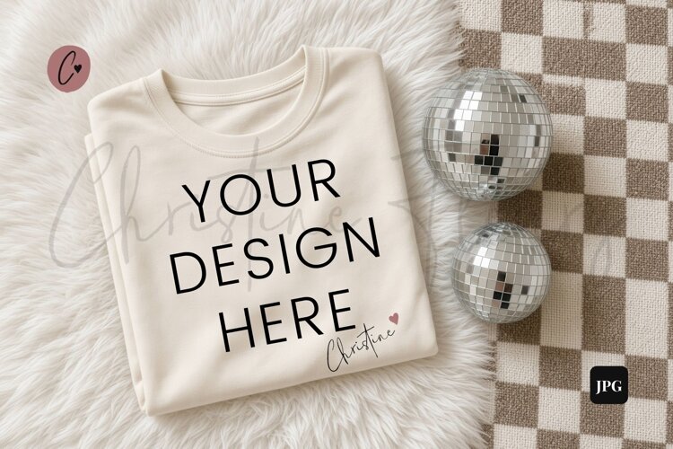 New Years White Shirt Mockup Flatlay example image 1