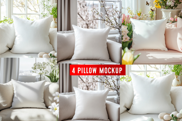 Pillow Mocku |Spring Pillow Mockup | Floral Cushion Mockup