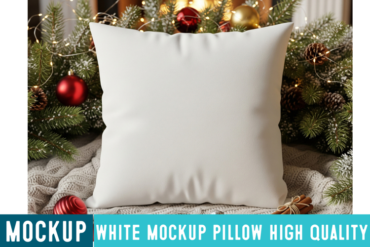 White Pillow Mockup,Mockup,Christmas Pillow Mockup