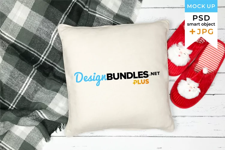 Christmas pillow mockup | White Pillowcase mockup