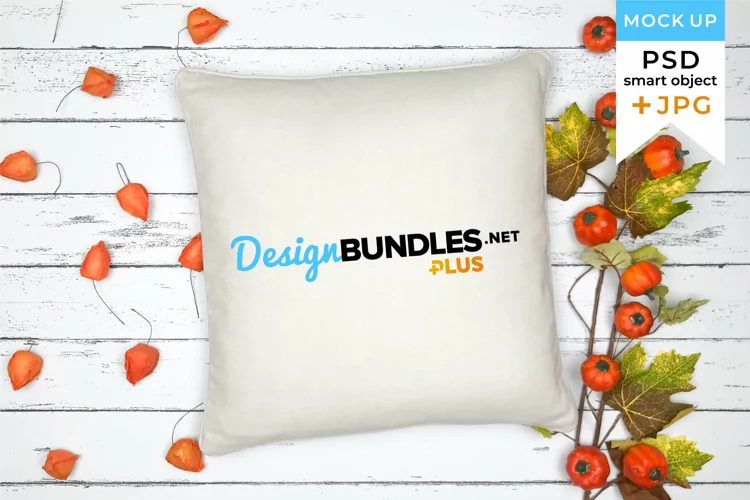 Autumn Pillow Cover Mockup | Fall mockup